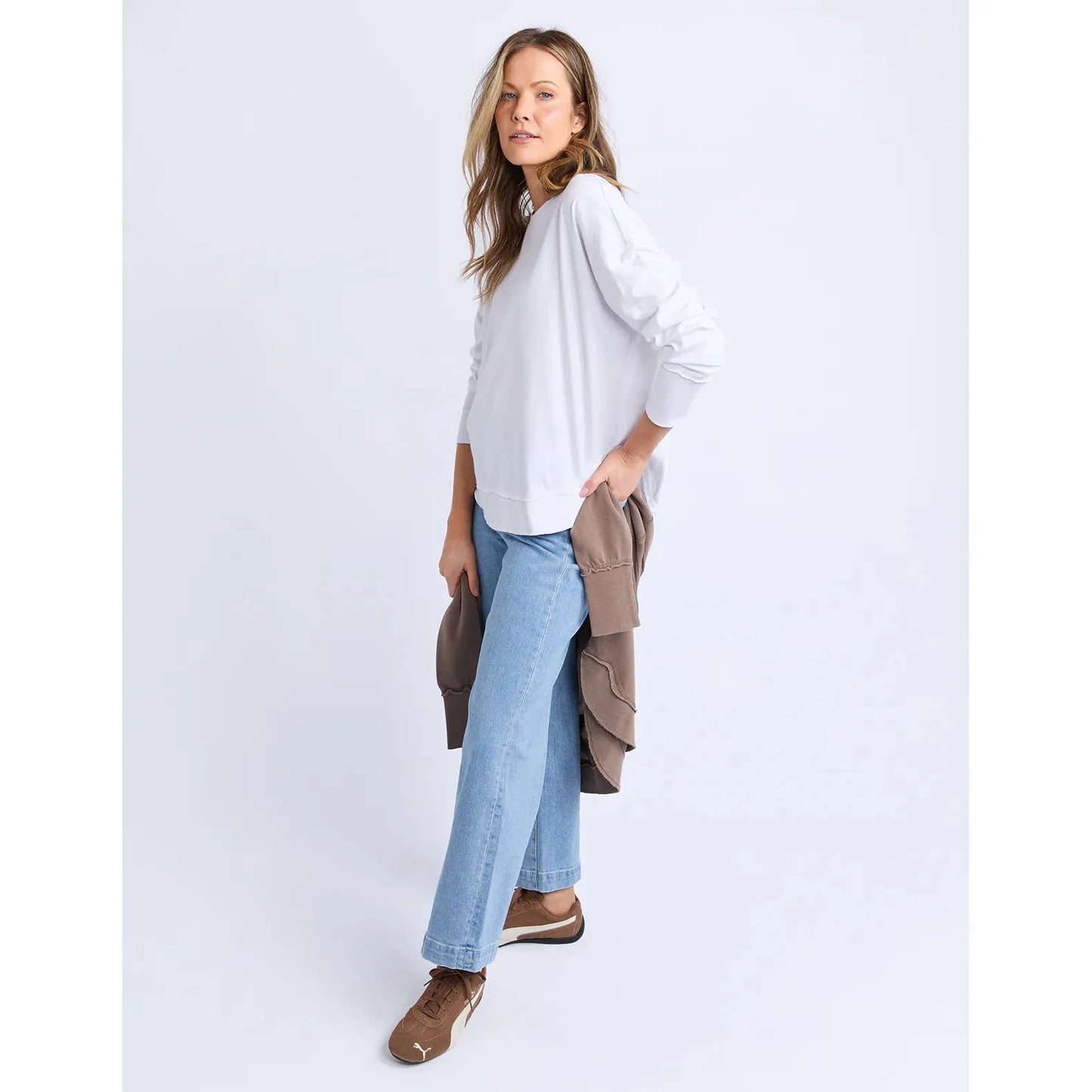 Farrah Long Slv - White