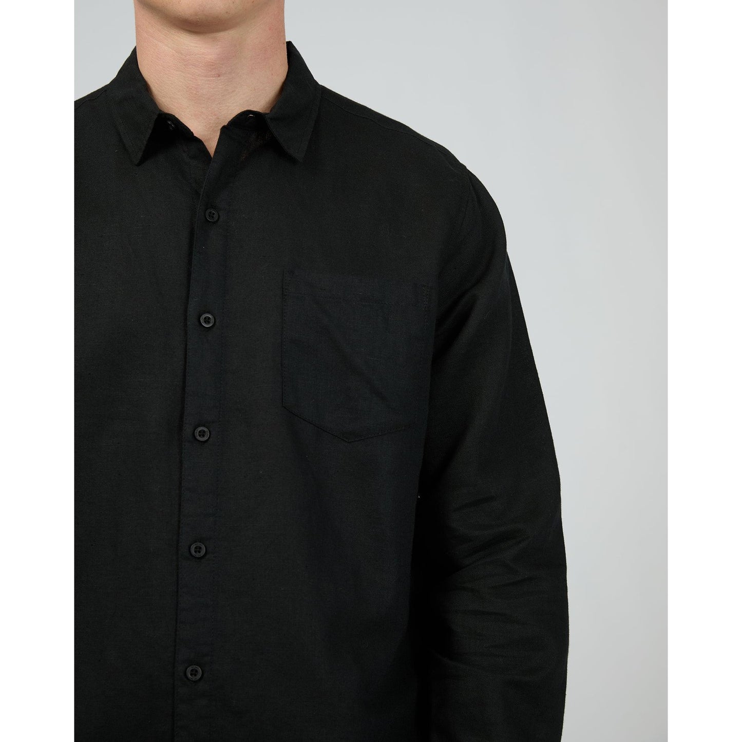 Linen LS Shirt - Black