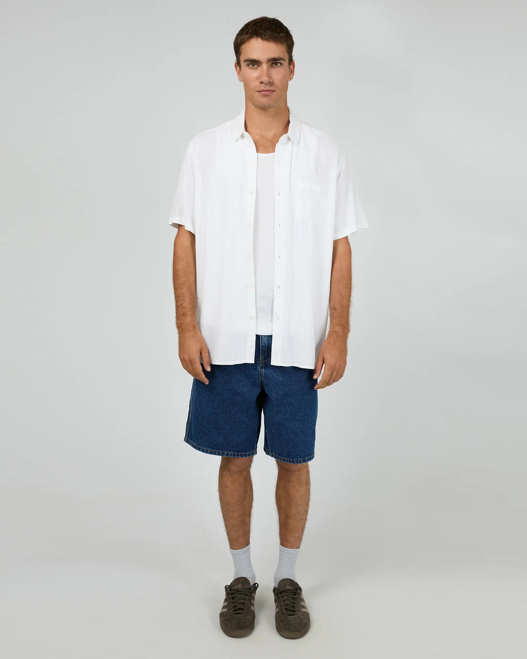 Linen SS Tee - White