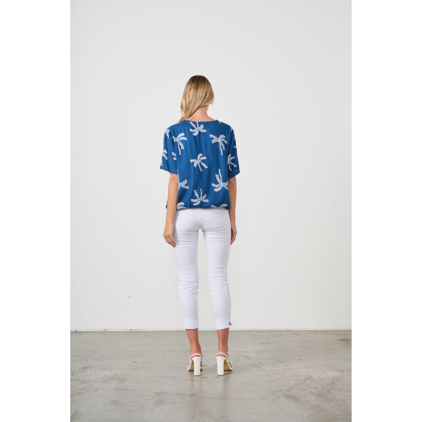 Palm Top - Blue/Wht