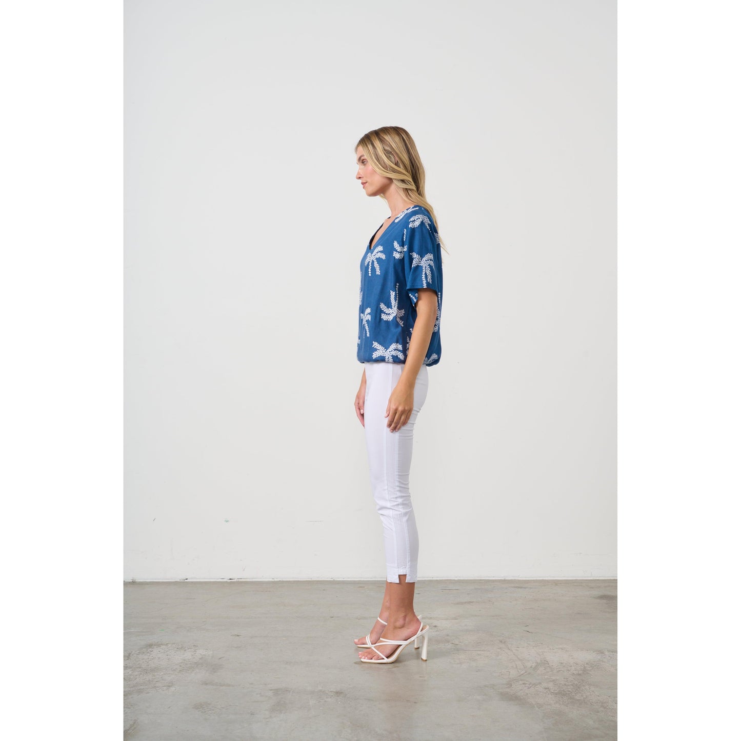 Palm Top - Blue/Wht