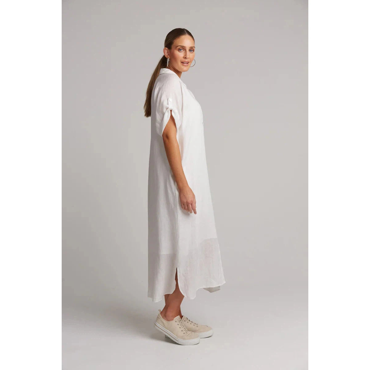 Eb Shirt Dress - White