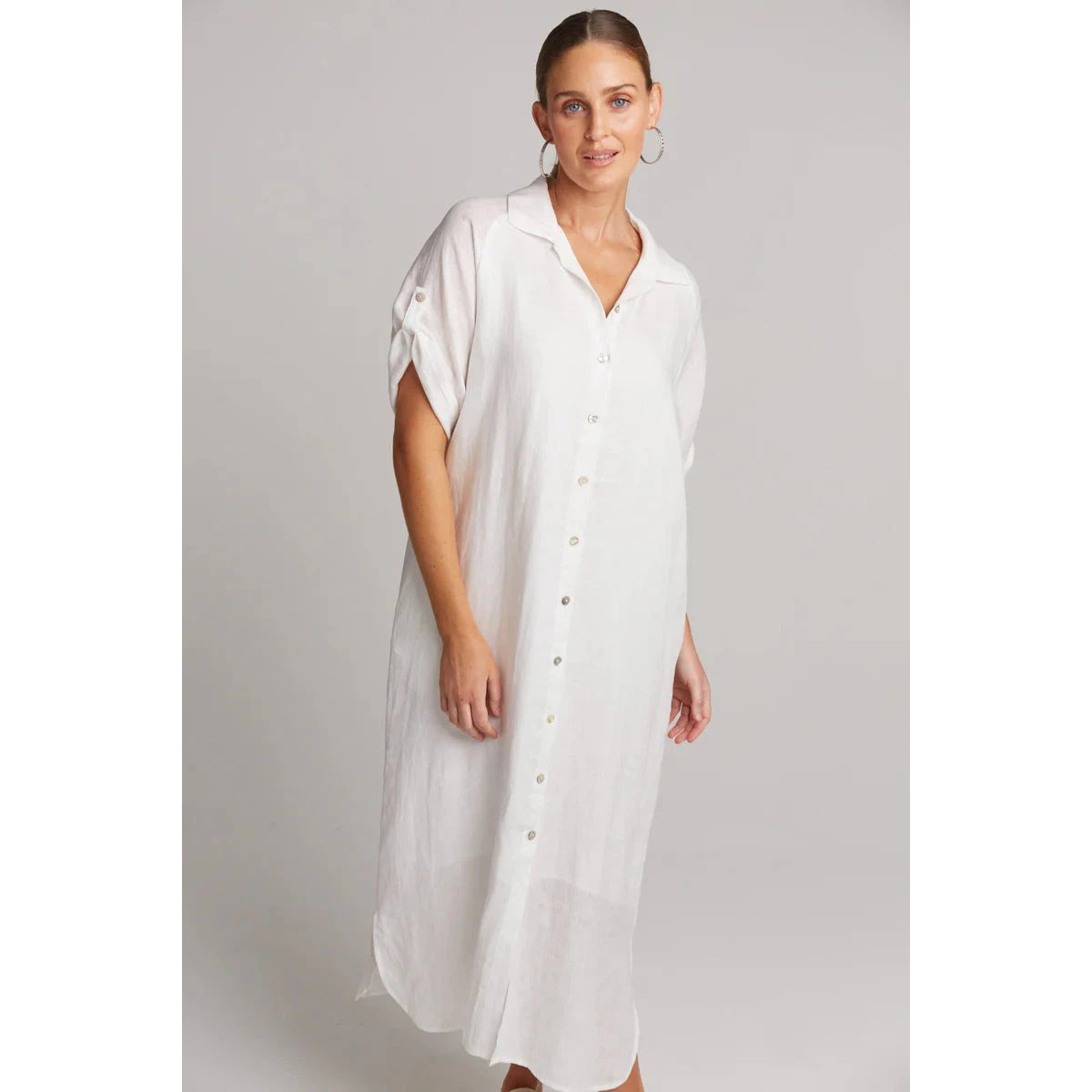 Eb Shirt Dress - White