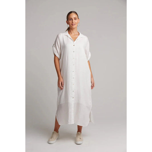 Eb Shirt Dress - White