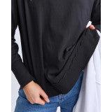 Farrah Long Slv - Black