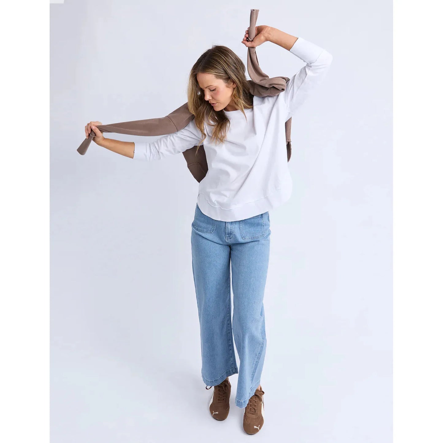 Farrah Long Slv - White