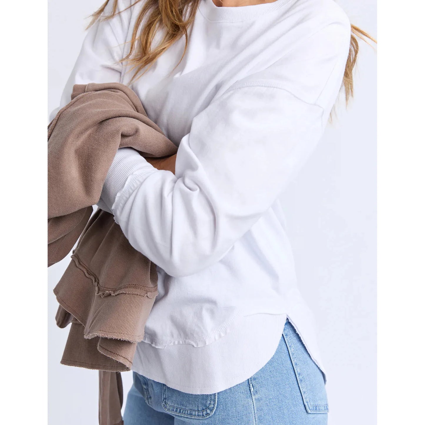 Farrah Long Slv - White
