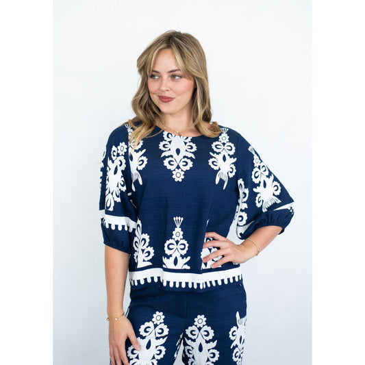 Filigree top - Navy