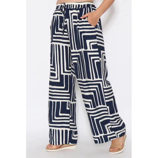 Geo Pants - Navy