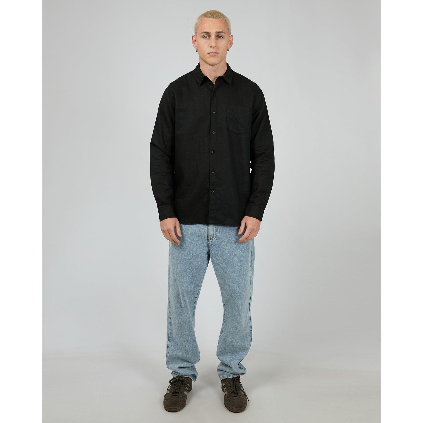 Linen LS Shirt - Black