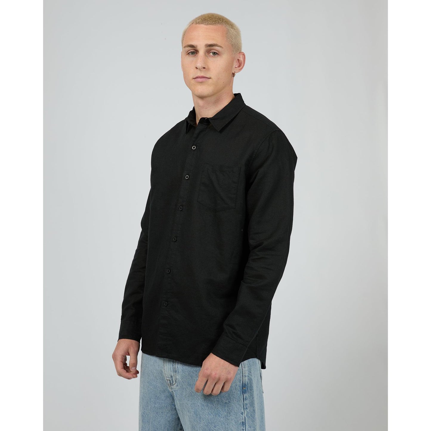 Linen LS Shirt - Black