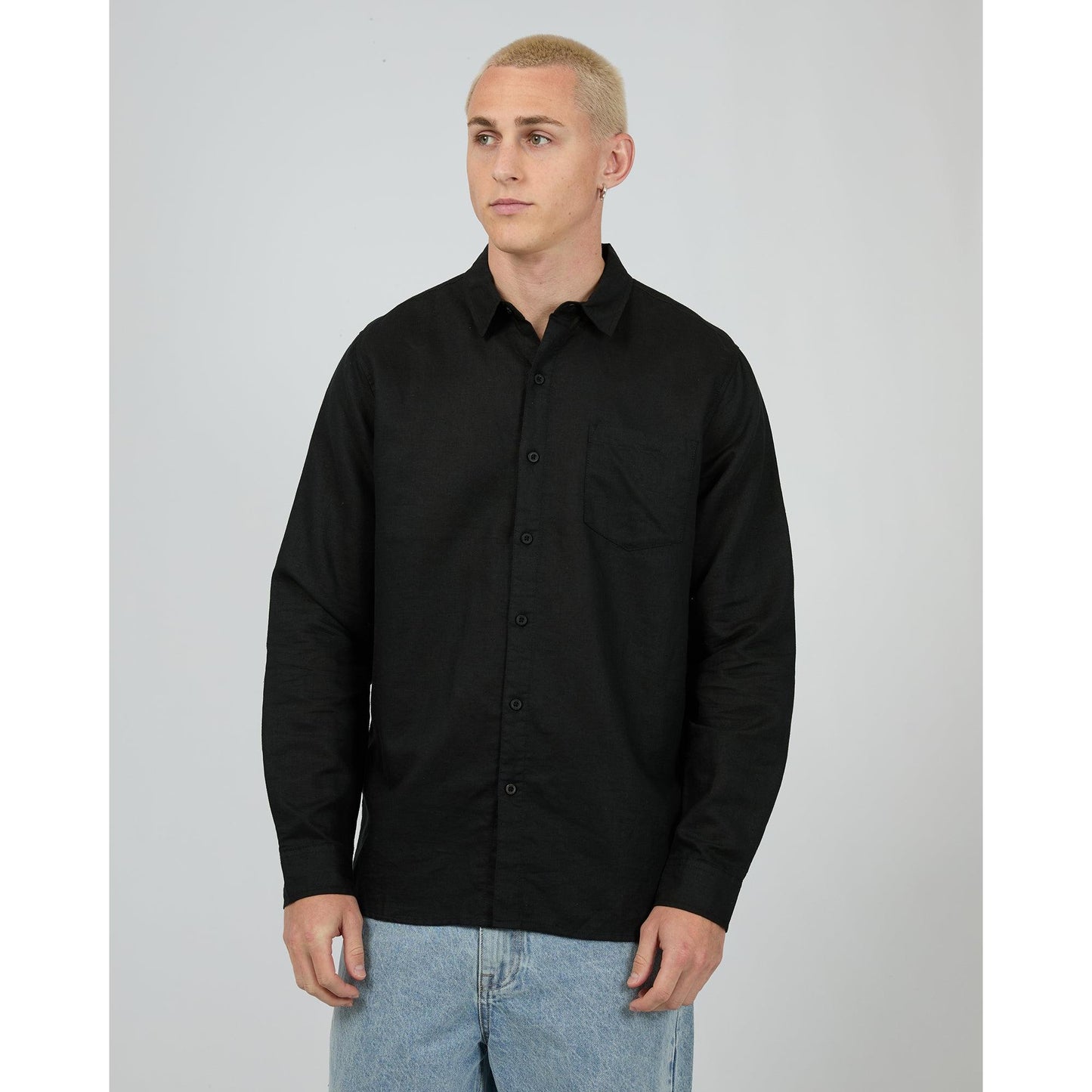Linen LS Shirt - Black