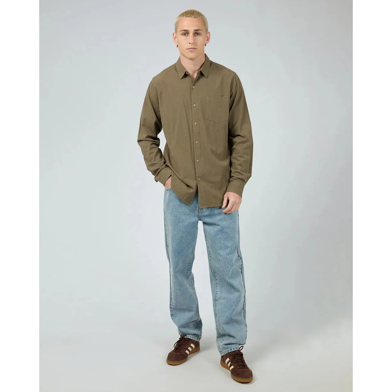 Linen LS Shirt - Khaki