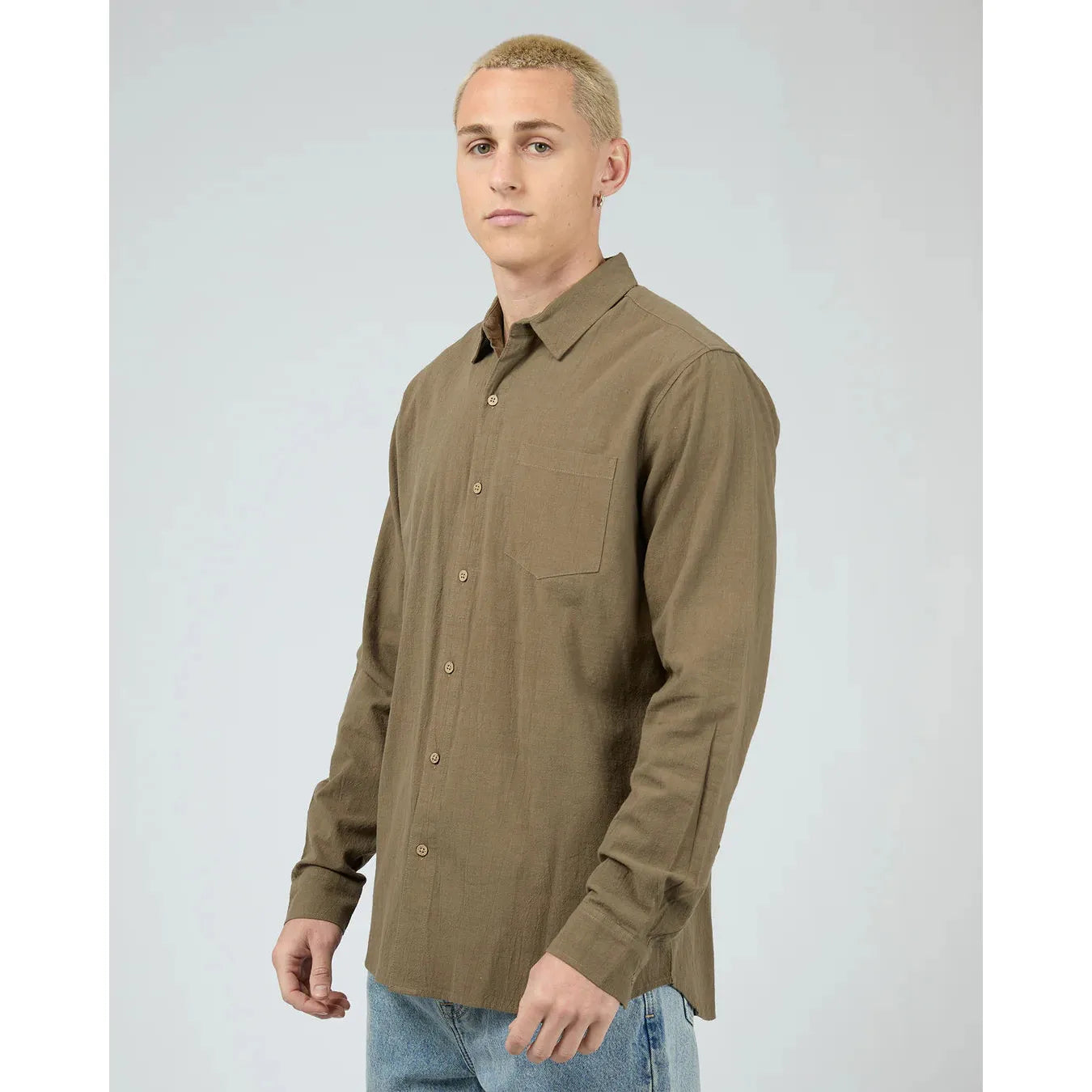 Linen LS Shirt - Khaki