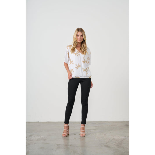 Palm Top -White/Gld