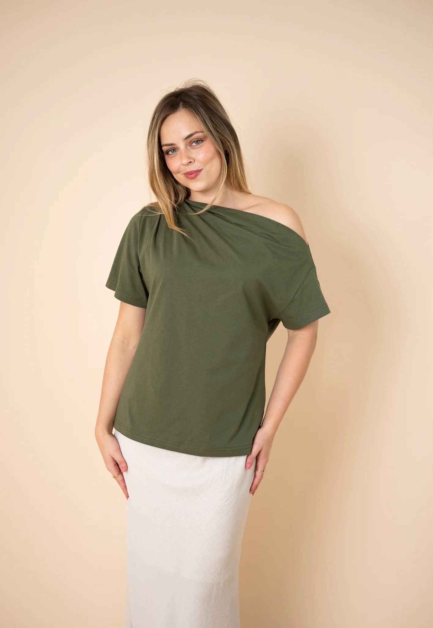 Eloise Tuck Tee - Khaki